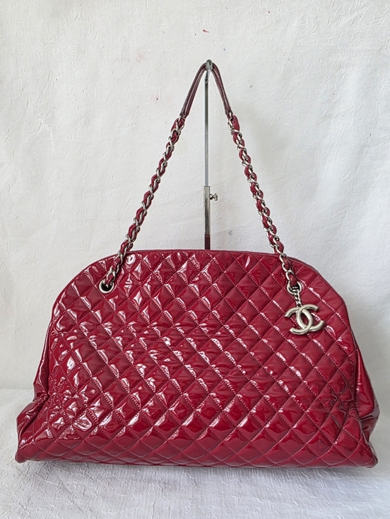CHANEL Handbags - Auth Chanel Mademoiselle XXL Bowling Quilted Patent Leather Bag